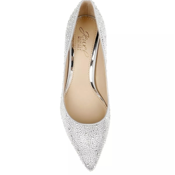 Jewel by Badgley Mischka Frenchie Evening Pumps Silver 9 - Picture 4 of 8